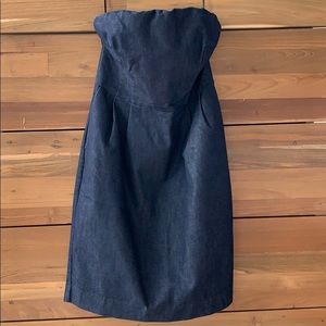 Denim strapless dress
